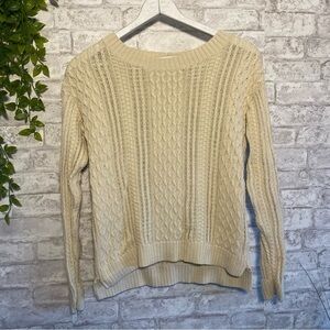 JEANNE Pierre 100% cotton knitted sweater. Size small Cream‎ Colored
